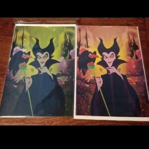 Disney Maleficent #1 Trish Forster Orange/ Green Background NYCC Exc Comic Set